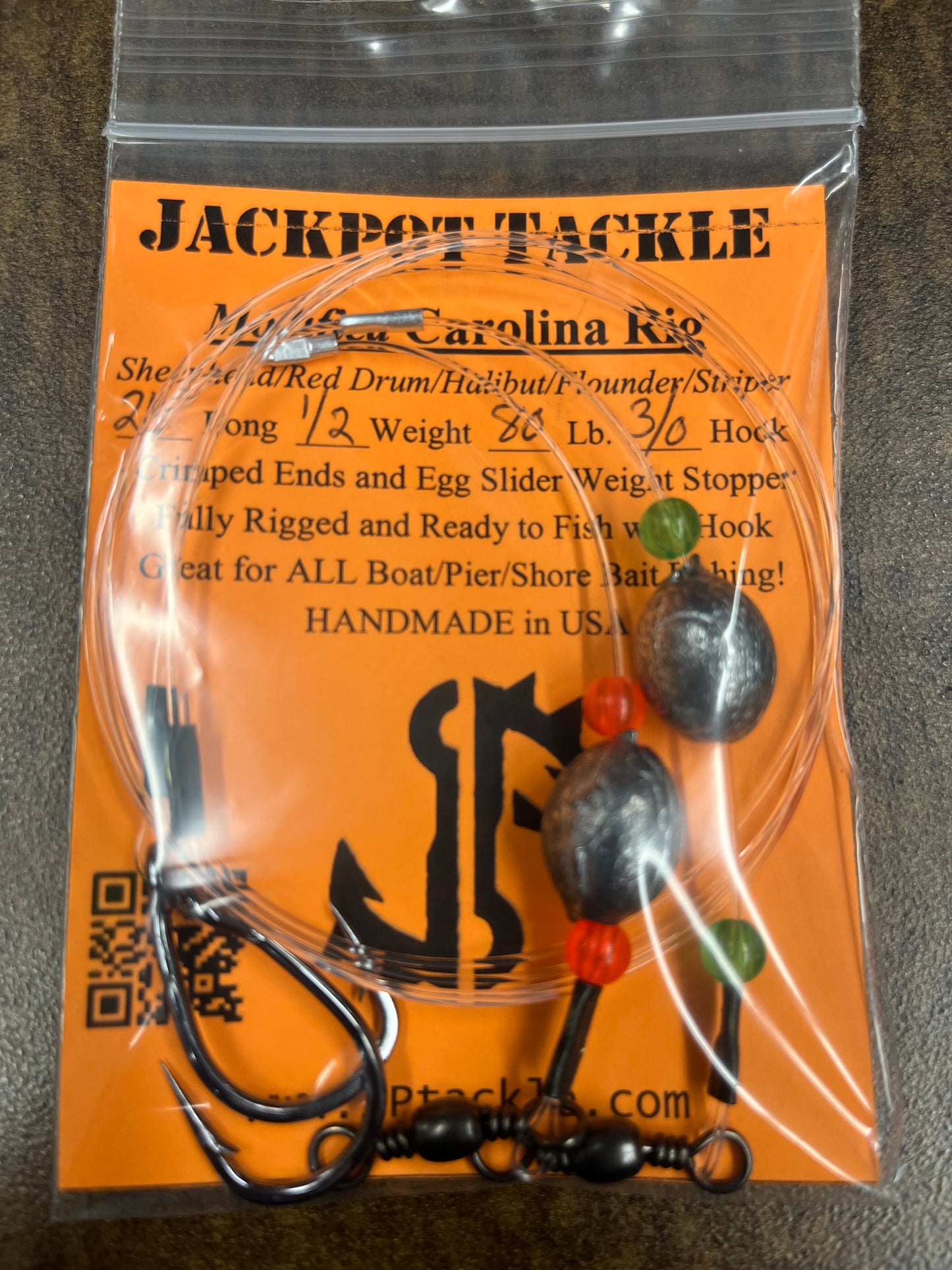 2 PACK Carolina Rigs 50-80 LB 24" Red Drum Catfish Halibut Surf Fishing + more!