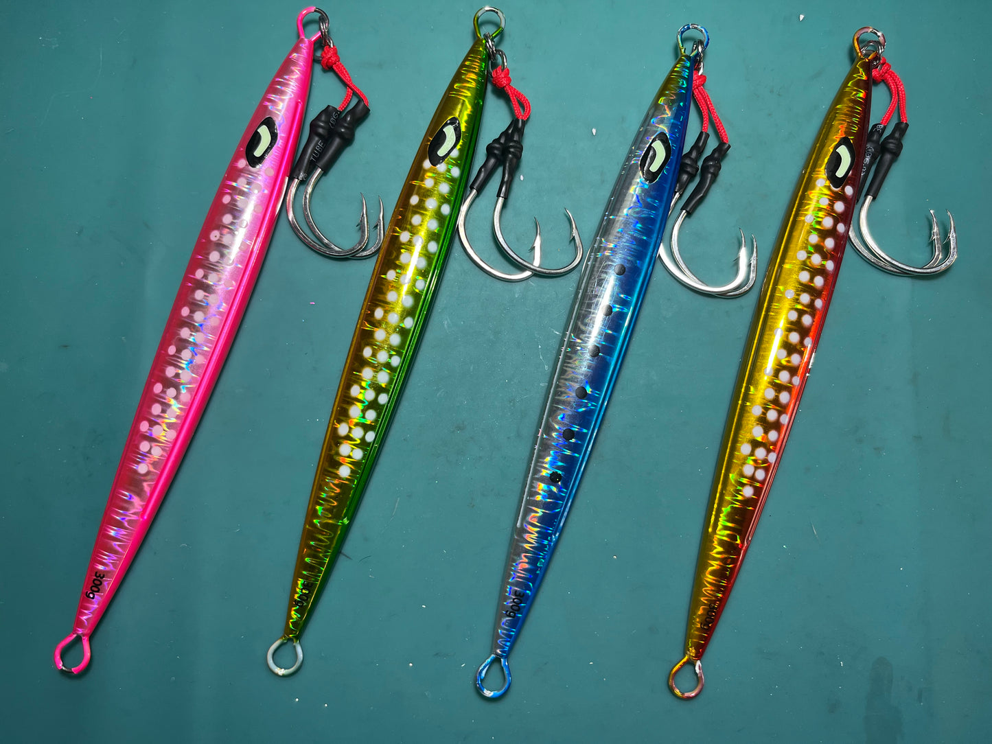 300g Deep Drop Knife Jig with Dual 6/0 assist hooks
