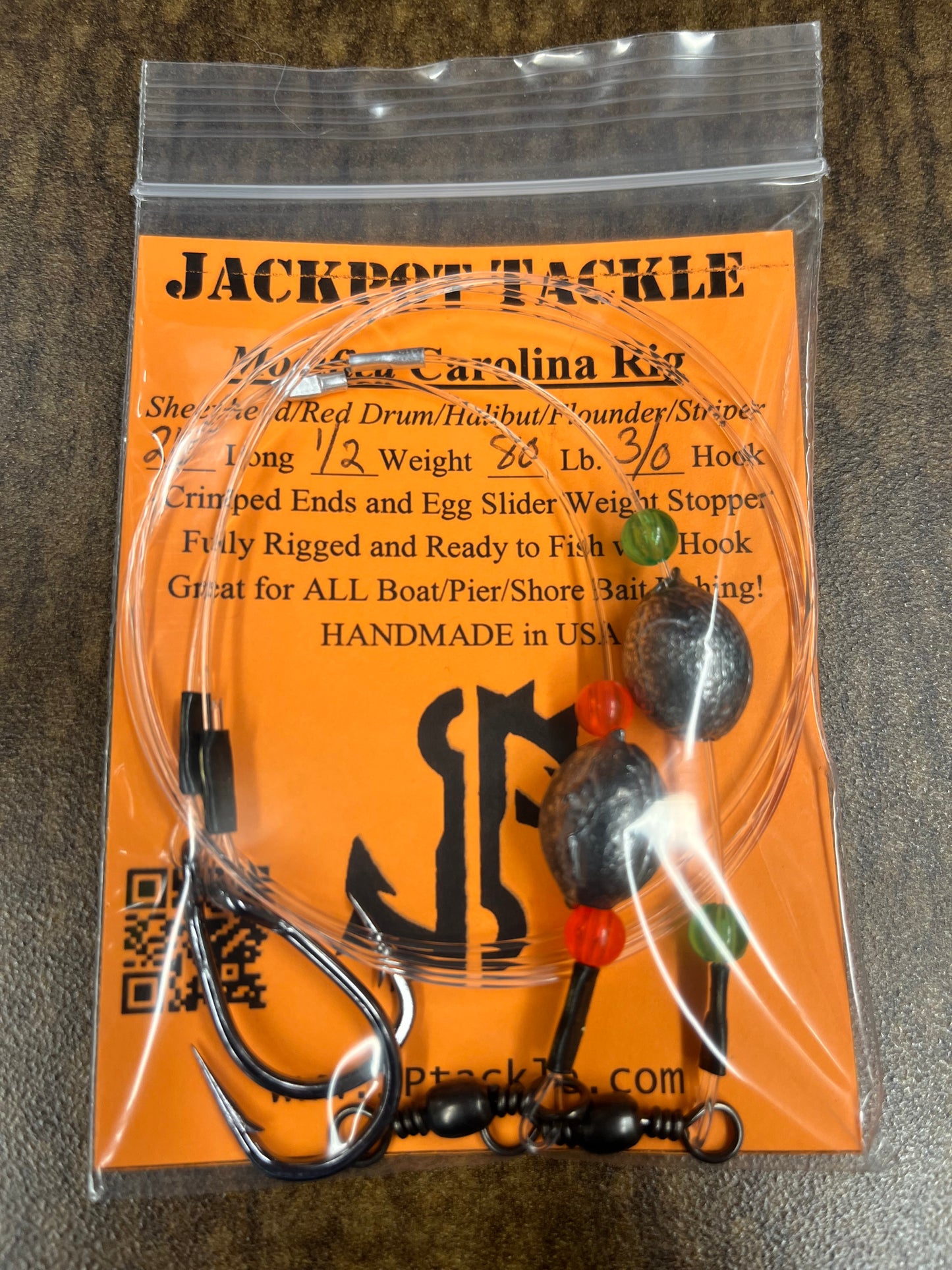 2 PACK Carolina Rigs 50-80 LB 24" Red Drum Catfish Halibut Surf Fishing + more!