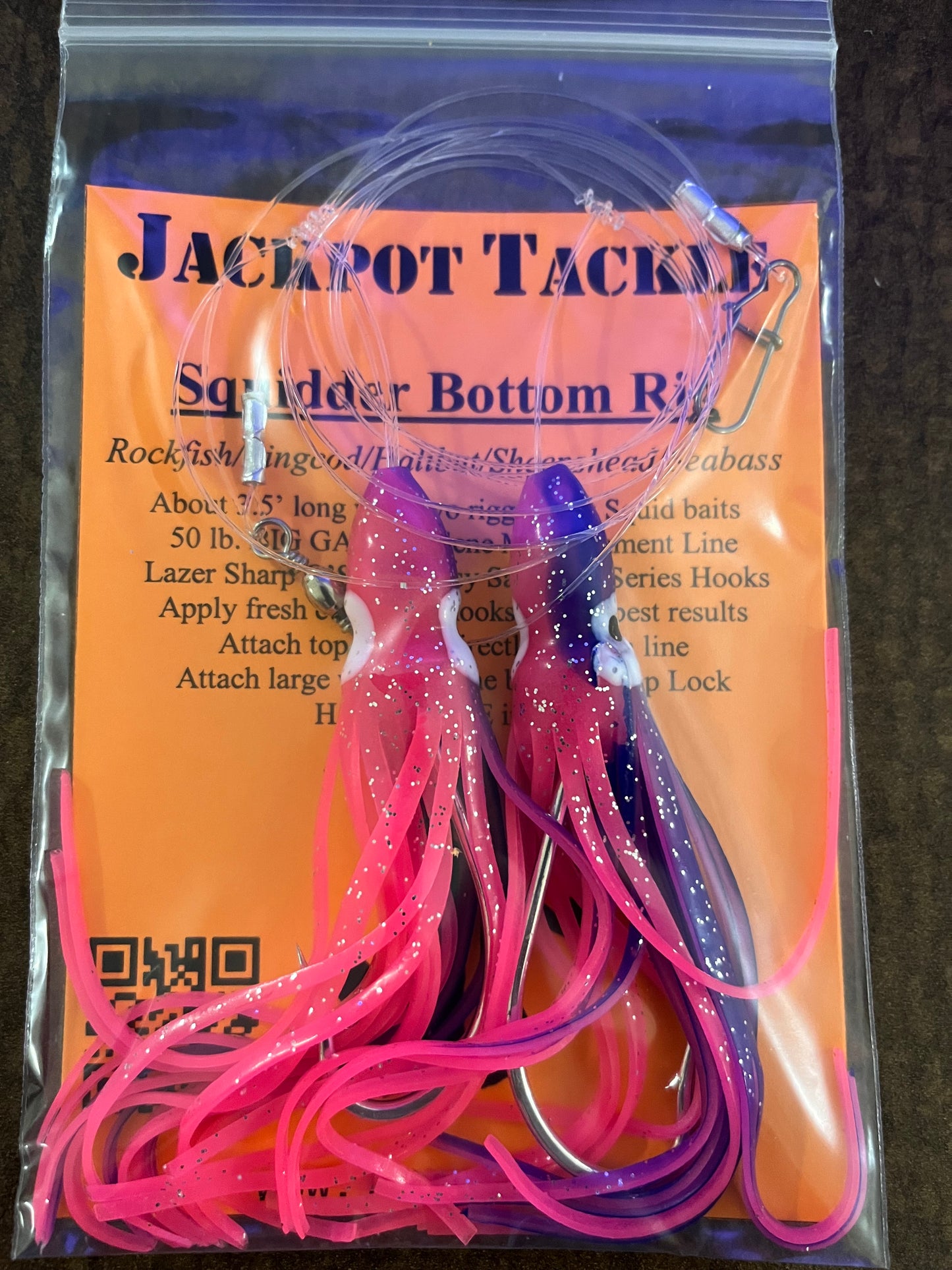 4.75” Double Squid Skirts Rockfish Rig Lingcod Snapper Grouper Bottom Fishing