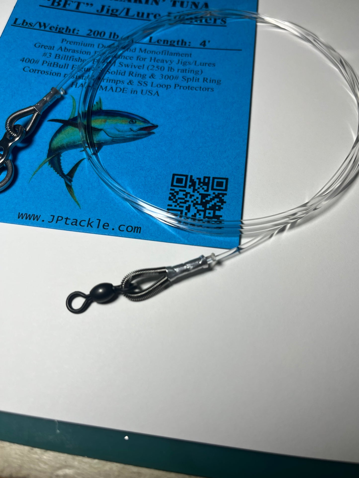 *BFT* 200 lb. 4’ Big Freakin’ Tuna Jig/Lure Leaders (2 PACK)