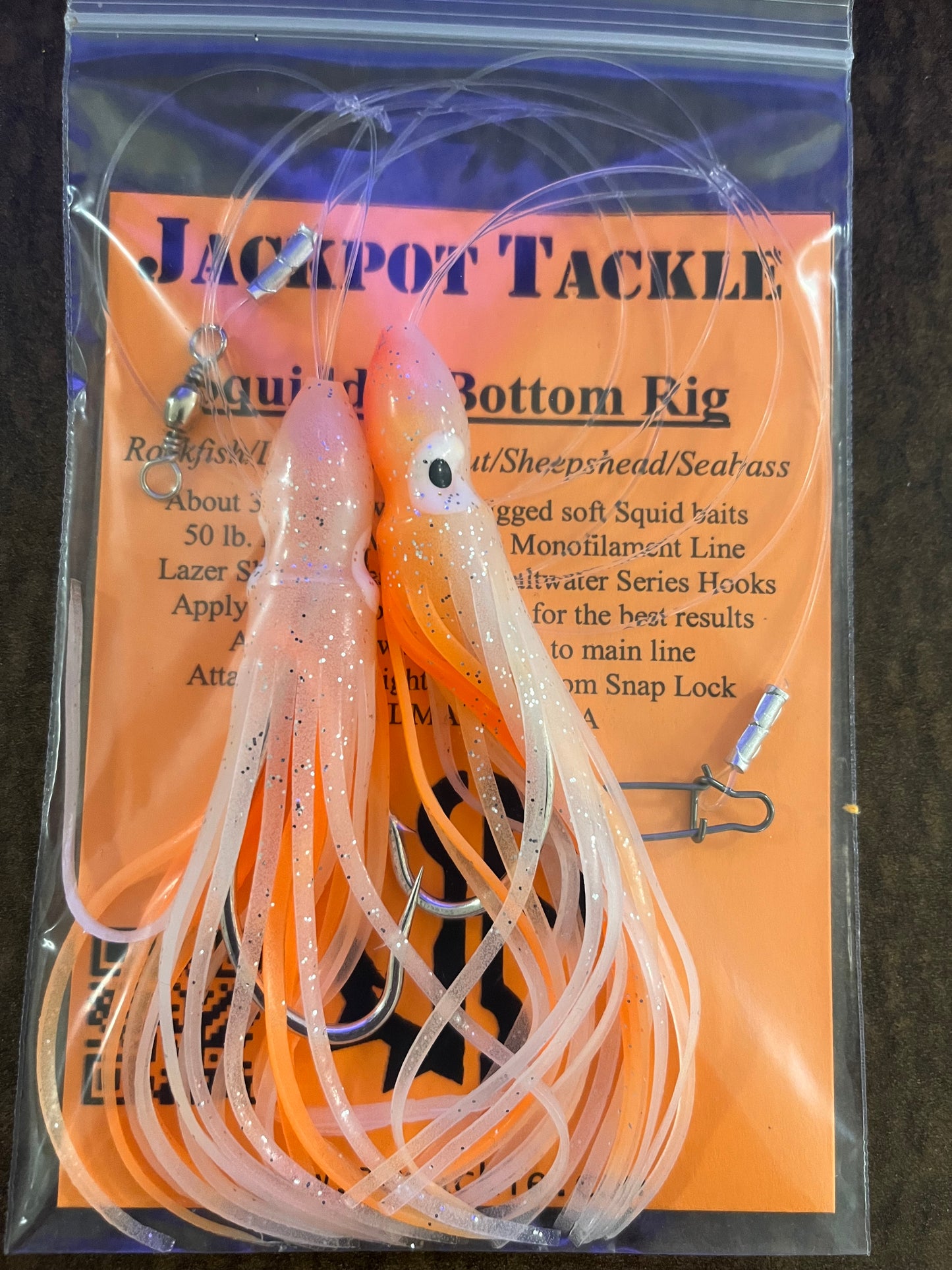 4.75” Double Squid Skirts Rockfish Rig Lingcod Snapper Grouper Bottom Fishing