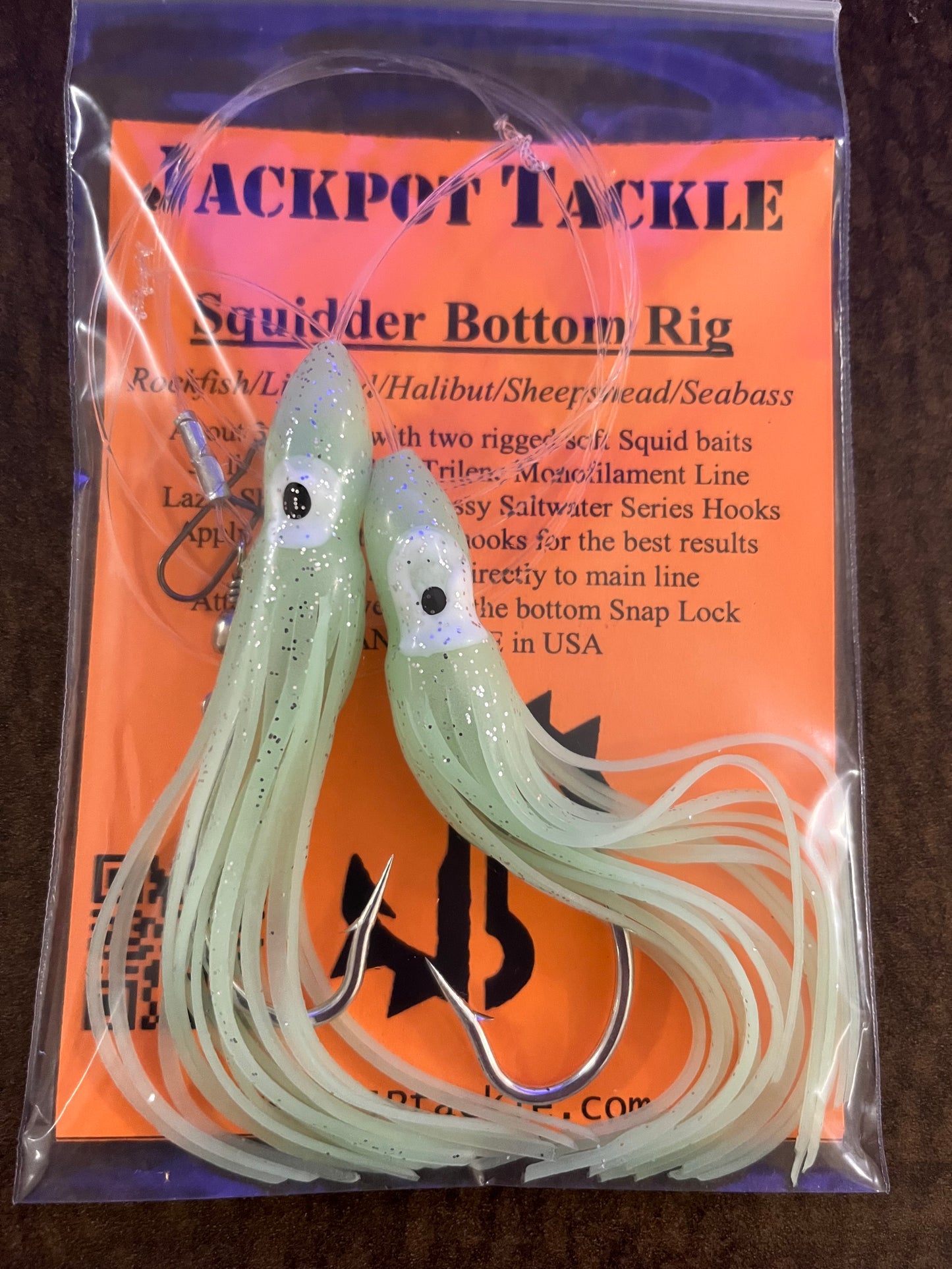 4.75” Double Squid Skirts Rockfish Rig Lingcod Snapper Grouper Bottom Fishing