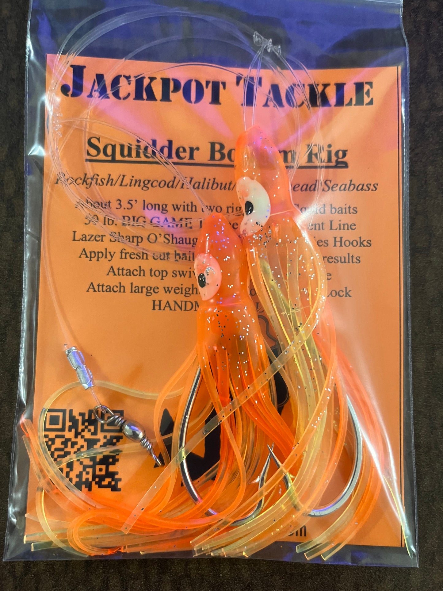 4.75” Double Squid Skirts Rockfish Rig Lingcod Snapper Grouper Bottom Fishing