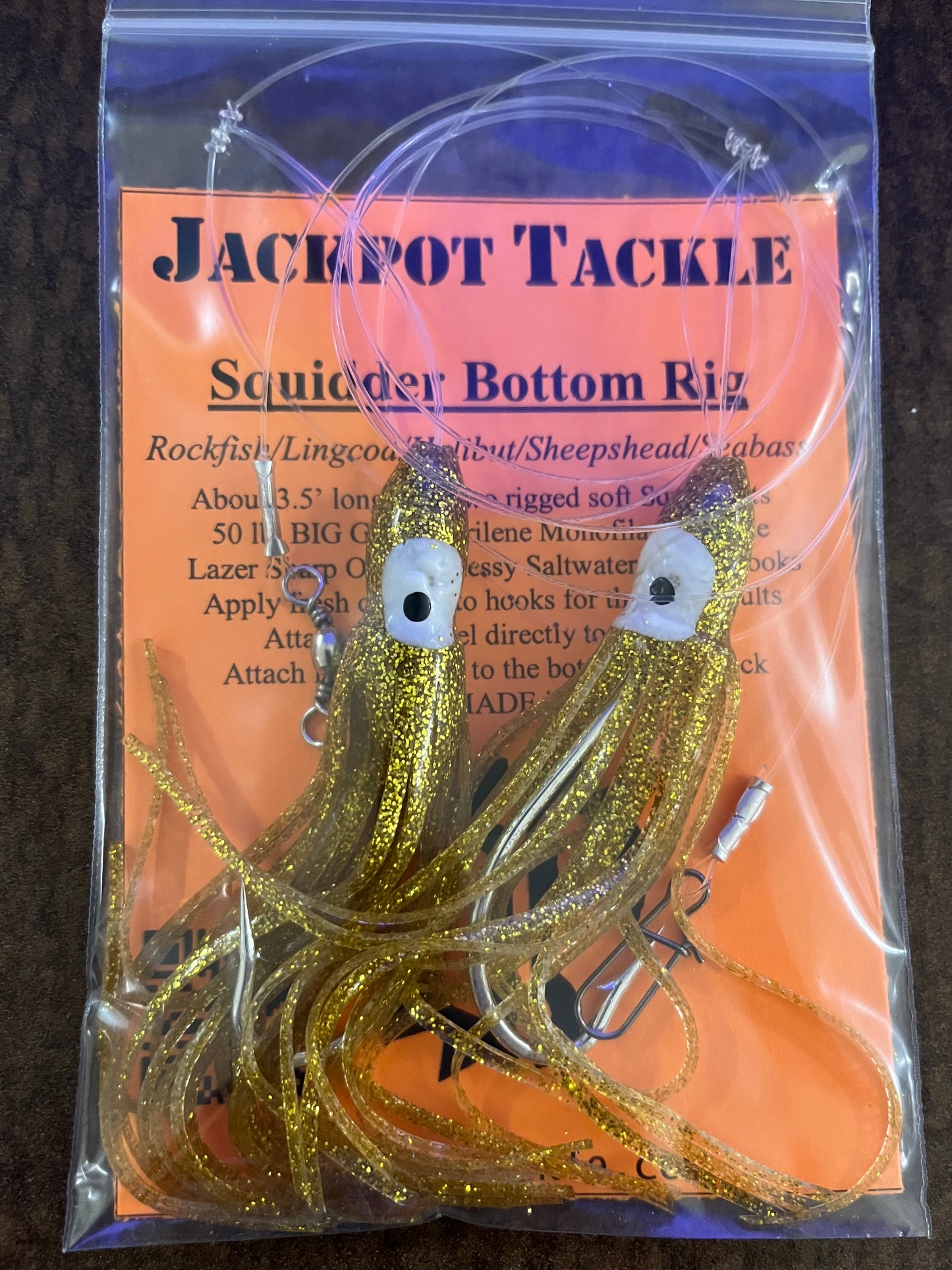 4.75” Double Squid Skirts Rockfish Rig Lingcod Snapper Grouper Bottom Fishing