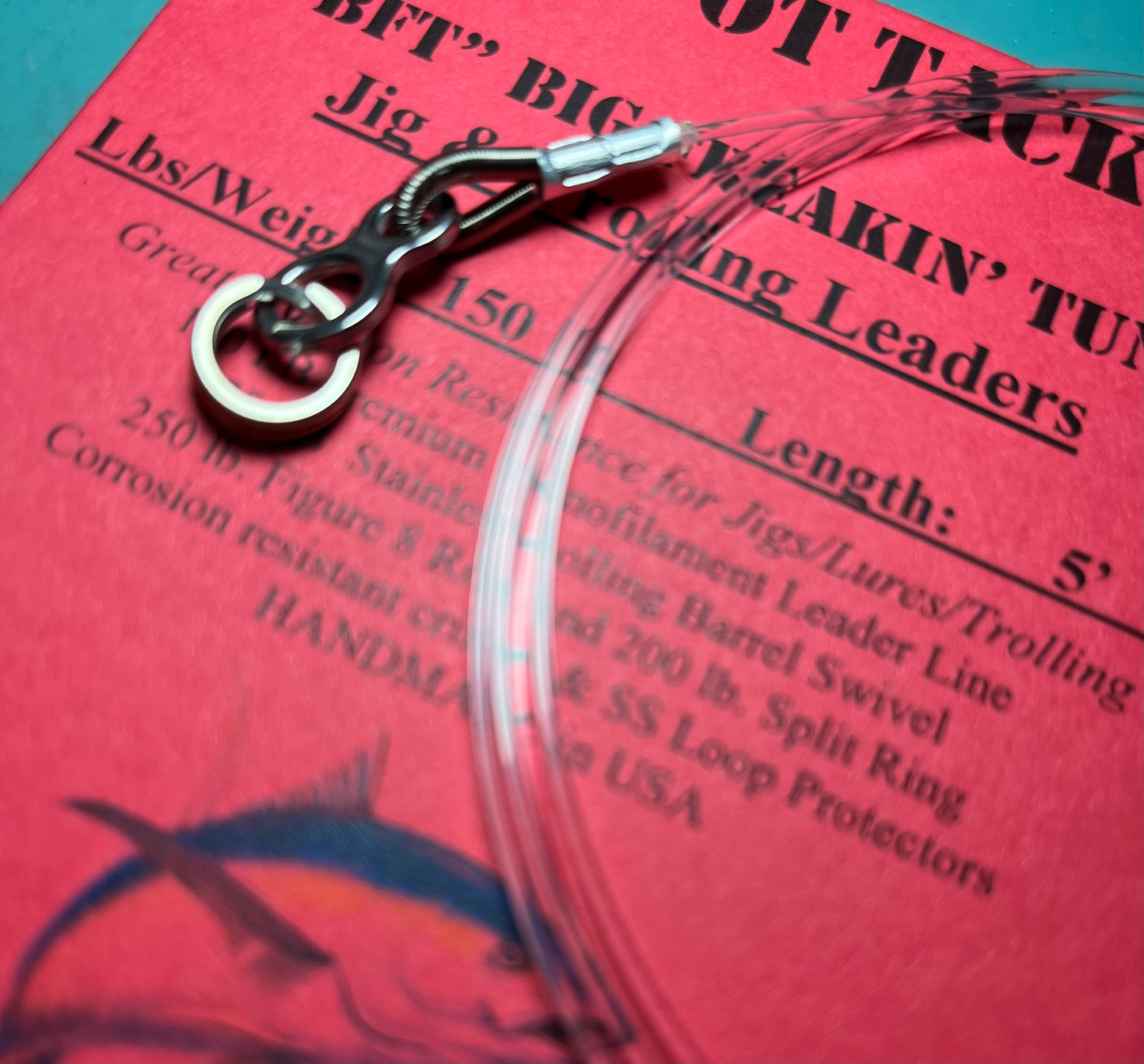 *BFT* 150 lb. 5’ Big Freakin’ Tuna Jig/Lure Leaders (2 Pack)