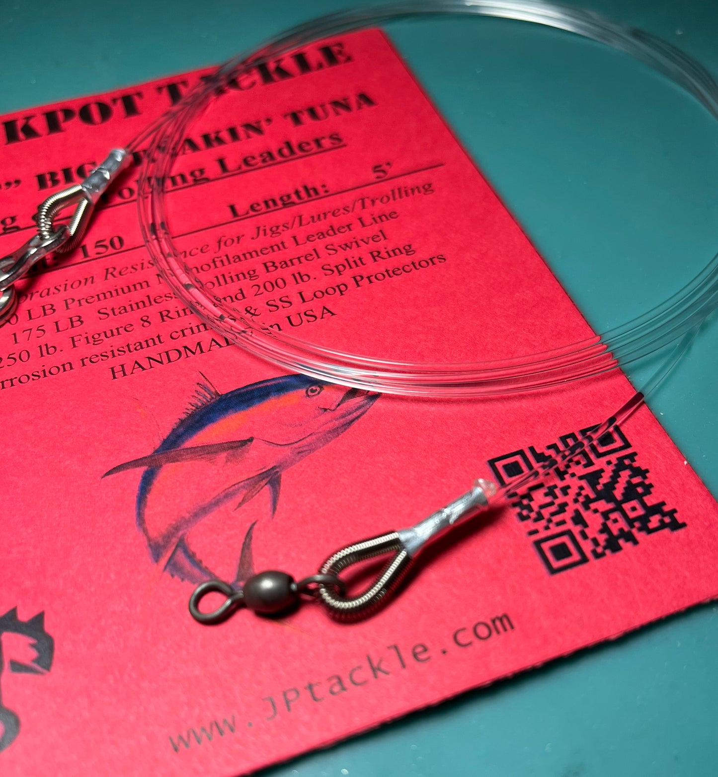 *BFT* 150 lb. 5’ Big Freakin’ Tuna Jig/Lure Leaders (2 Pack)
