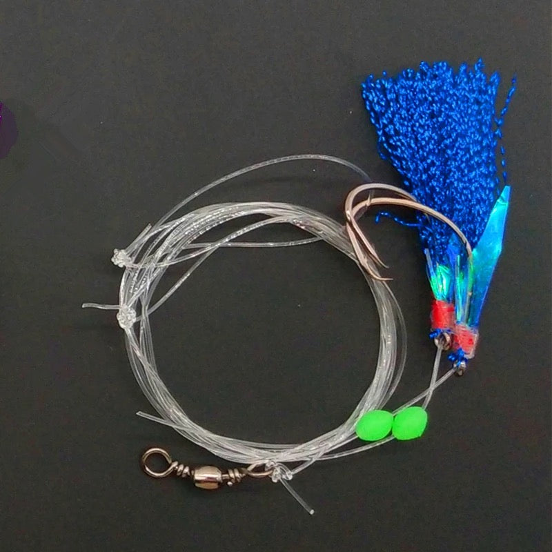 5 PACKS!! Shrimp Fly Feather Jigs Rockfish/Cod/Pier Bottom Fishing Rigs