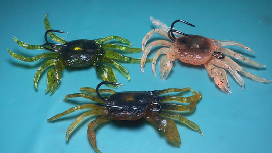 3  PACK  Crawlin' Crab 3 inch Crab Walking Legs Soft Fishing Lure Ready to Fish