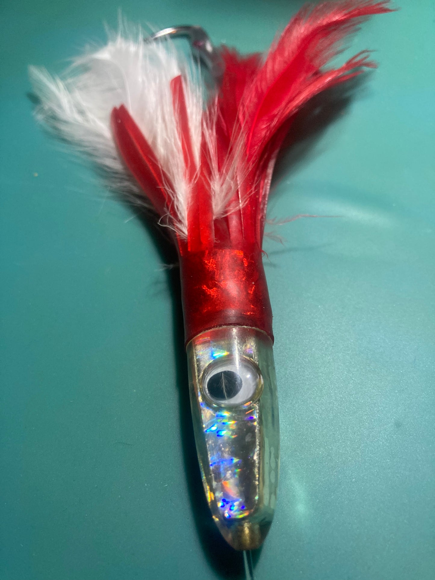 6.5" Hula Skirt Feathered Trolling Rig 1.5 oz Bullet Head Feathered TUNA Lure