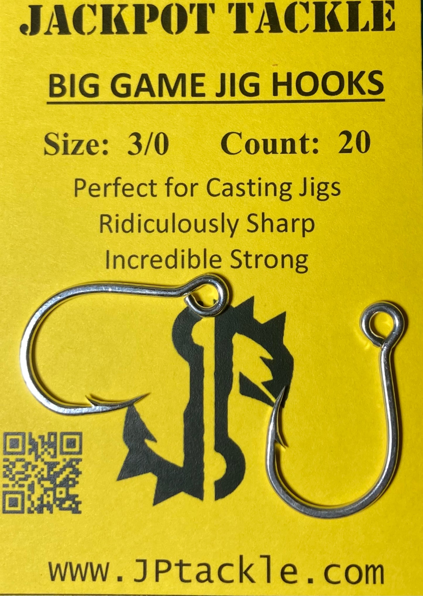 20 ct. SINGLE INLINE JIG/LURE HOOKS