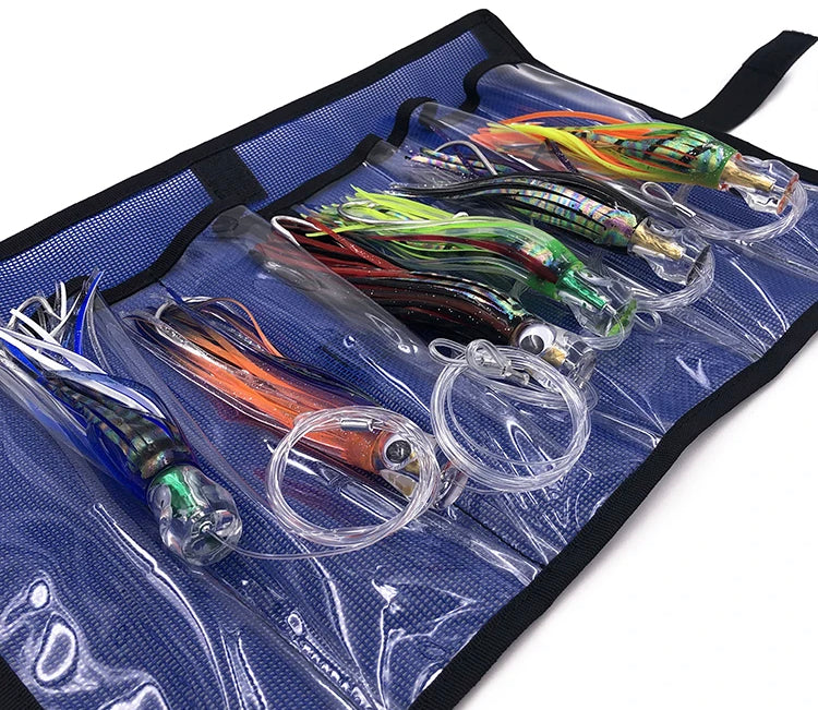 6 Pack of 6.5” Chugger Saltwater Trolling Lures Set With Lure Bag
