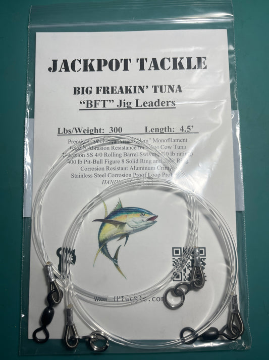 BFT 300 lb. 4.5’  BIG FREAKIN' TUNA Jig/Lure Leader (2 PACK)