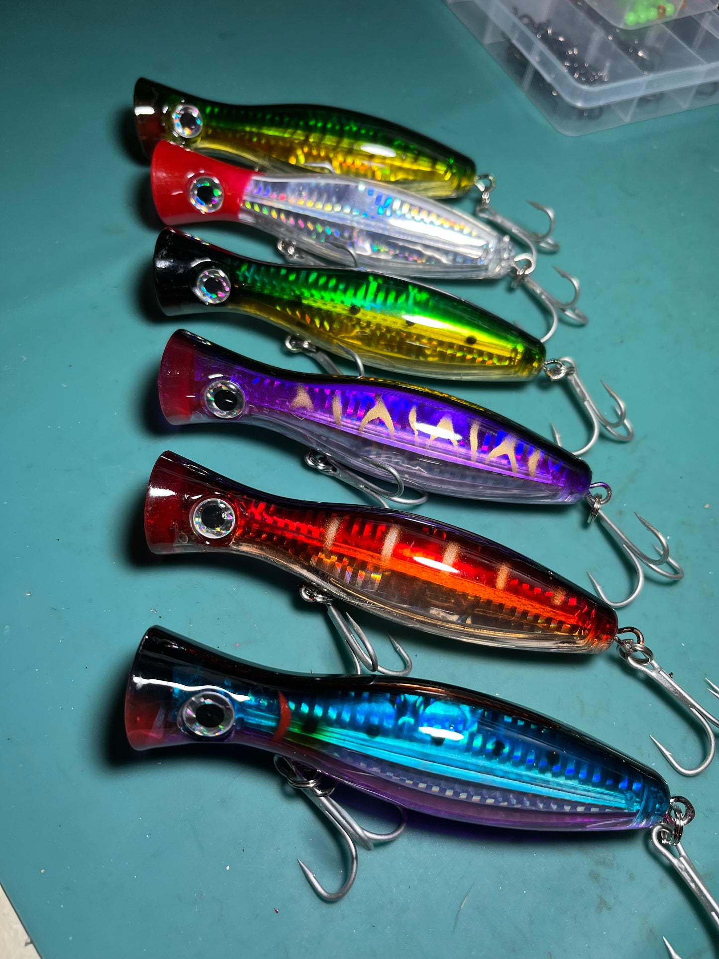6 PACK of 5” Popper Lures Saltwater/Freshwater Topwater