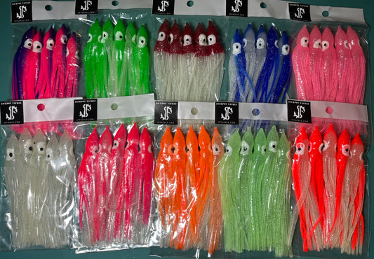 50 PACK!! Hoochie Squid Skirt Soft Plastic Tube Skirts