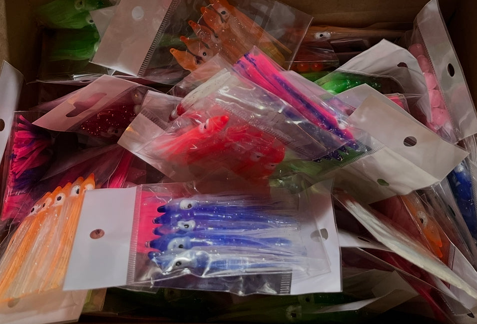 50 PACK!! Hoochie Squid Skirt Soft Plastic Tube Skirts