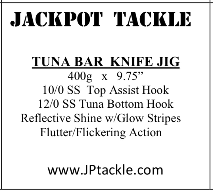 *Tuna Bar* Heavy Knife Jig/Lure in 3 Sizes Jackpot Tackle