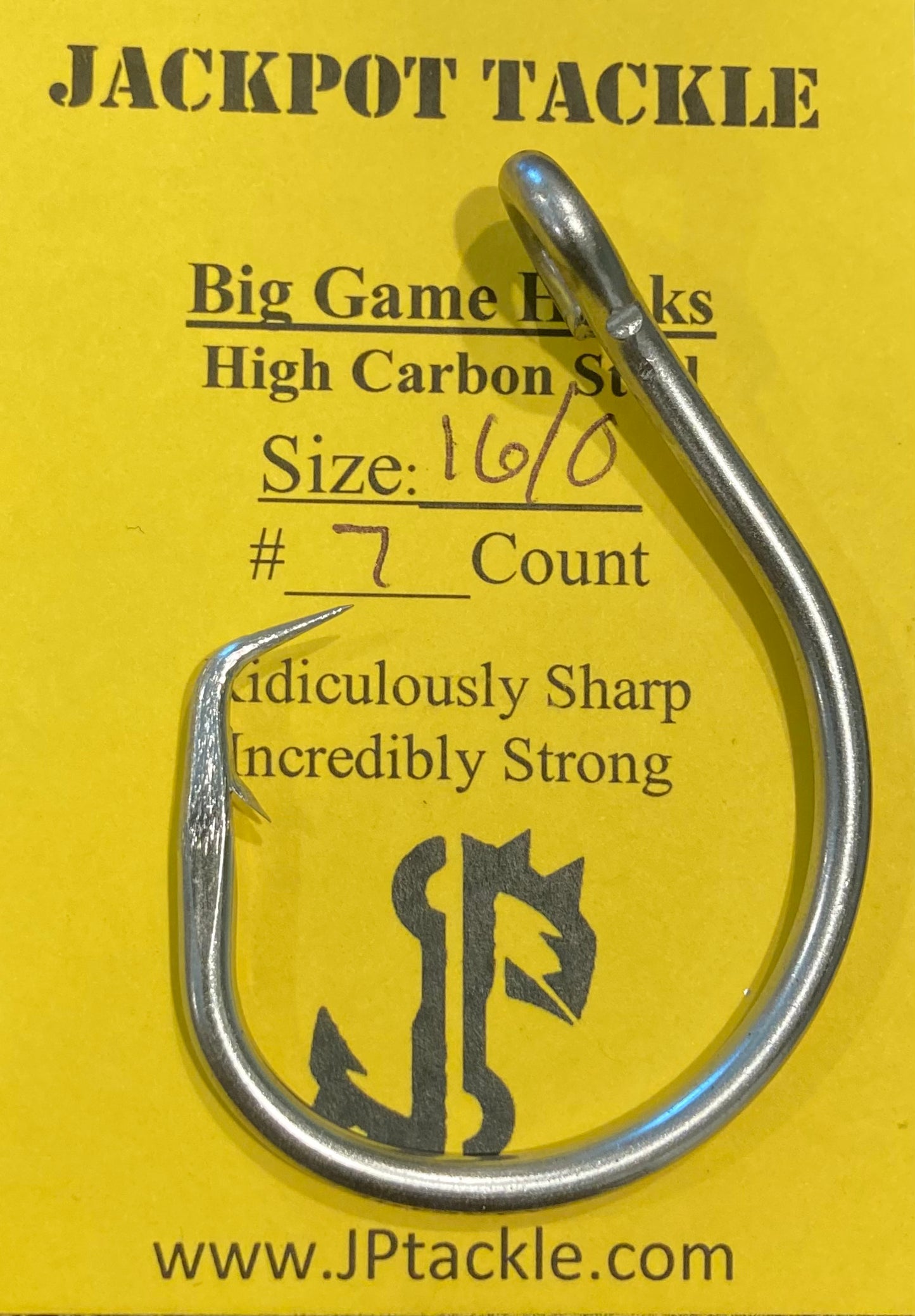 Circle Hooks BIG GAME 5/0 to 16/0 Tuna-Grouper-Shark Chunk Bait Hooks –  Jackpot Tackle