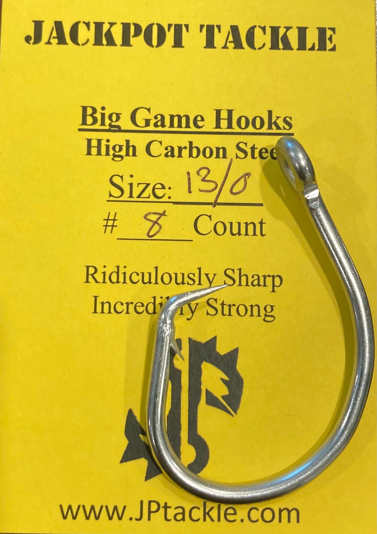 Circle Hooks BIG GAME 5/0 to 16/0 Tuna-Grouper-Shark Chunk Bait Hooks –  Jackpot Tackle